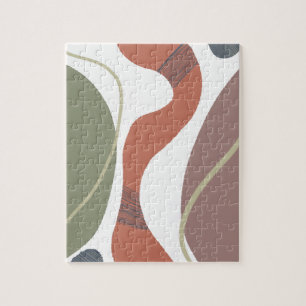 Puzzle Abstrait Boho Organique Tons Formes Naturelles