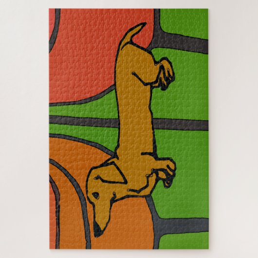 Puzzle Abstrait Dachshund Jigsaw (Vertical)