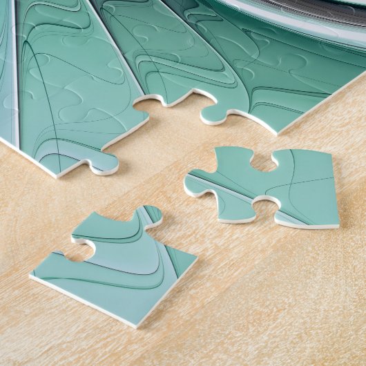 Puzzle Abstrait De Bleu, Art Fractal Moderne (Côté)