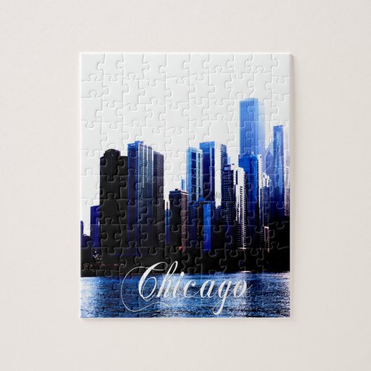 Puzzle Abstrait des effets de Downtown Chicago (Vertical)