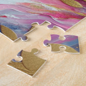 Puzzle Abstrait Elegant femme visage rose feuille (Côté)