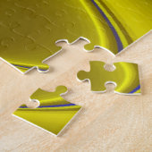 Puzzle abstrait en bleu or (Côté)