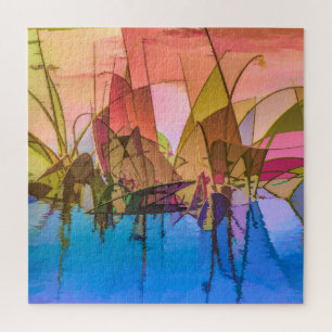 Puzzle Abstrait en herbe très coloré