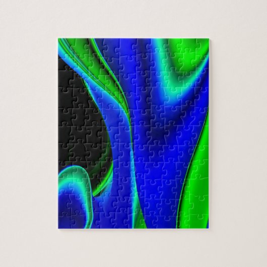 Puzzle Abstrait en vert et bleu (Vertical)