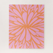Puzzle Abstrait floral éclat motif pastel orange & rose (Vertical)