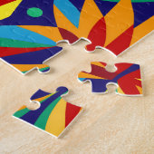Puzzle Abstrait Géométrique Tropical Multicolore Vibrant  (Côté)