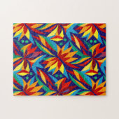 Puzzle Abstrait Géométrique Tropical Multicolore Vibrant  (Horizontal)