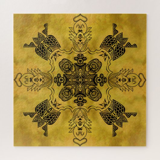 Puzzle Abstrait Goth Tribal Line Dessin Motif répété (Horizontal)
