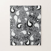 Puzzle Abstrait gris et blanc Tulip Paisley motif (Vertical)
