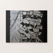 PUZZLE ABSTRAIT GUITARISTE NOIR BLANC (Horizontal)