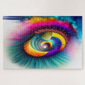 Puzzle Abstrait hypnotique visionnaire arc-en-ciel (Horizontal)