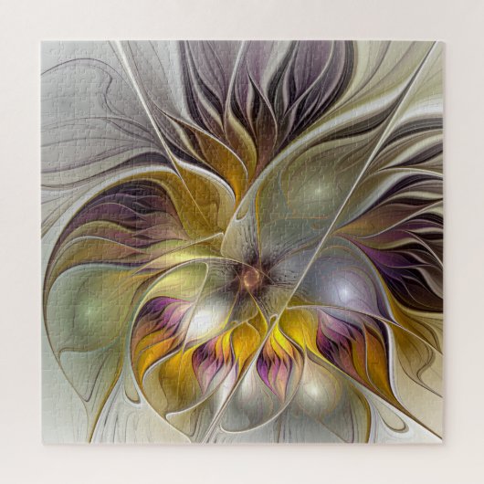 Puzzle Abstrait Imaginaire coloré Fleur moderne Fractal (Vertical)