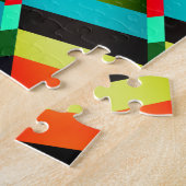 Puzzle Abstrait Moderne Coloré Rayures & Monogramme (Côté)