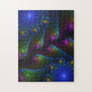 Puzzle Abstrait Moderne Trippy Fractal Lumineux Coloré