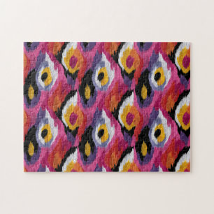 Puzzle Abstrait Motif Ikat coloré