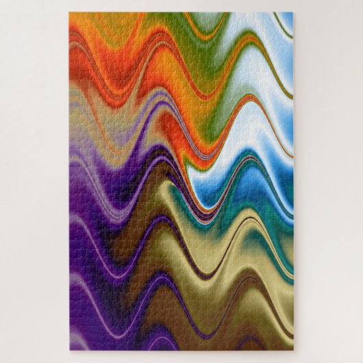 Puzzle Abstrait Multicolore Ondulé (Vertical)