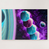 Puzzle Abstrait Mystique violet et Univers Turquoise (Horizontal)