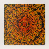 Puzzle Abstrait orange, jaune et noir (Horizontal)