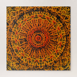 Puzzle Abstrait orange, jaune et noir