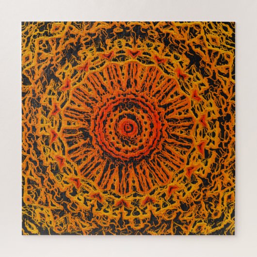 Puzzle Abstrait orange, jaune et noir (Vertical)