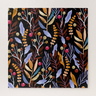 Puzzle Abstrait Plantes d'aquarelle herbes Motif