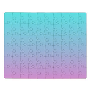 Puzzle abstrait rose cinglé bleu turquoise ombre
