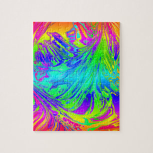 Puzzle Abstrait Splashing Rainbow Liquid