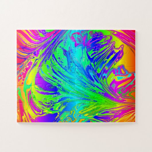 Puzzle Abstrait Splashing Rainbow Liquid (Horizontal)