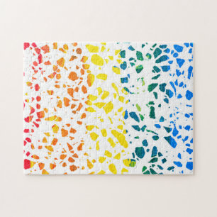 Puzzle Abstrait Terrazzo Mosaic coloré Rainbow Motif