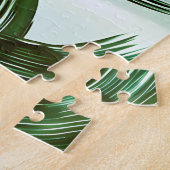 Puzzle Abstrait Traits de Pinceau Vert Minimal Moderne (Côté)