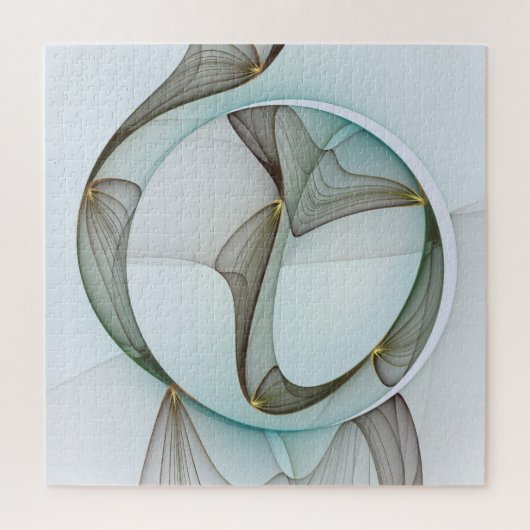 Puzzle Abstrait Turquoise Brown Gold Elegance (Vertical)