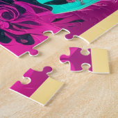 Puzzle Abstrait violet et noir - 520 pièces (Côté)