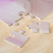 Puzzle Abstrait violet, or : mélange d'acryliques. (Côté)