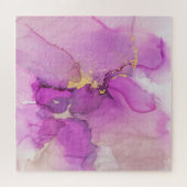 Puzzle Abstrait violet, or : mélange d'acryliques. (Horizontal)
