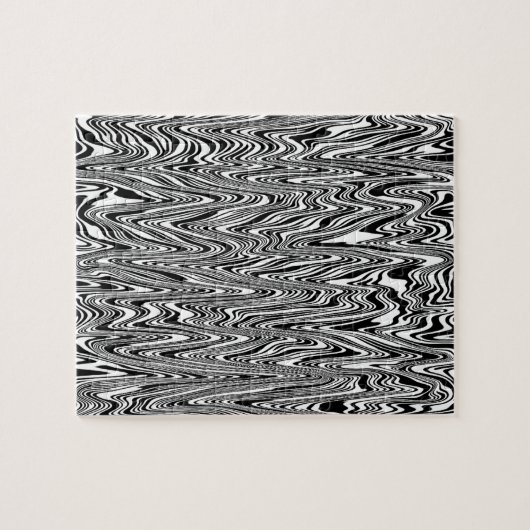 Puzzle Abstrait Zigzag noir et blanc (Horizontal)