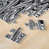 Puzzle Abstrait Zigzag noir et blanc (Côté)