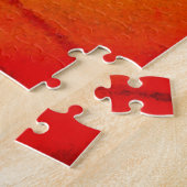 Puzzle Abstraite oeuvre Jaune rouge moderne (Côté)