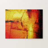 Puzzle Abstraite oeuvre Jaune rouge moderne (Horizontal)