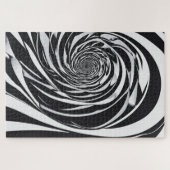 Puzzle Abstraite spirale d'illusion optique noire et blan (Horizontal)
