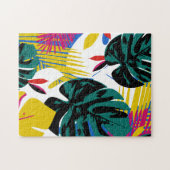 Puzzle Abstraits Plantes de Monstère Tropicale Géométriqu (Horizontal)