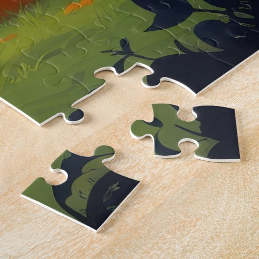 Puzzle Abyssinian Chats Citrouille Halloween Funny (Côté)