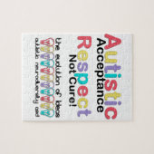 Puzzle Acceptation de l'autisme, respect, pas de remède (Horizontal)