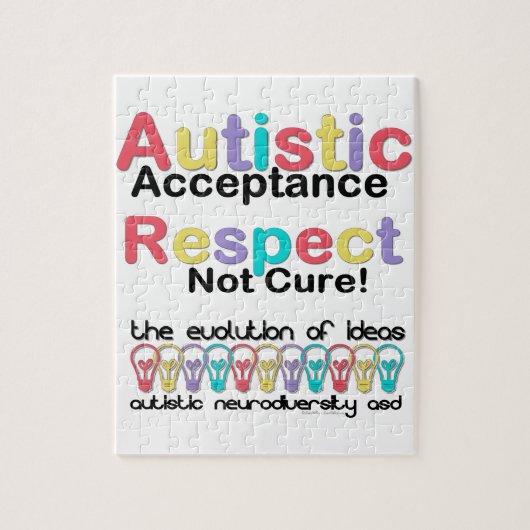Puzzle Acceptation de l'autisme, respect, pas de remède (Vertical)