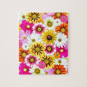 Puzzle Accessoires à motif de fleurs roses jaunes épousto