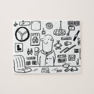 Puzzle Accessoires automobiles Magasin Cartoon