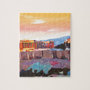Puzzle Acropole d'Athènes Grèce au coucher du soleil
