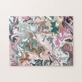 Puzzle Acrylique liquide vert et rose (Horizontal)