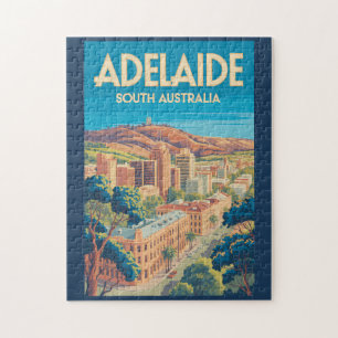Puzzle Adelaide Australie Illustration Voyage Art Vintage
