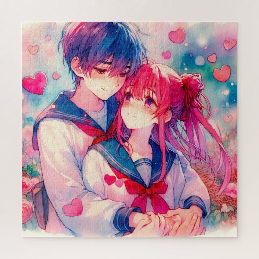 Puzzle Adorable Anime à thème Saint-Valentin (Vertical)