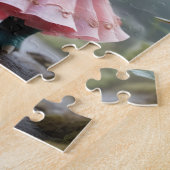 Puzzle Adorable Baby Dino dans une robe rose (Côté)